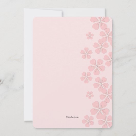 Roze bloesems Foto geboortedatum Aankondiging (Achterkant)