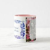 Roze bloesems Foto Lijst gepersonaliseerd Tweekleurige Koffiemok (Center)