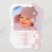 Roze bloesems Fotouitnodiging Kaart (Voorkant / Achterkant)