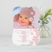 Roze bloesems Fotouitnodiging Kaart (Staand voorkant)