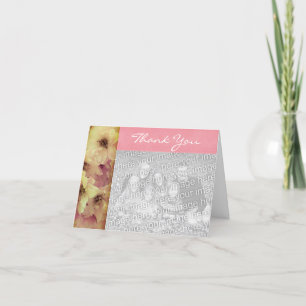 Roze bloesems Gepersonaliseerd Fotokaart Bedankkaart
