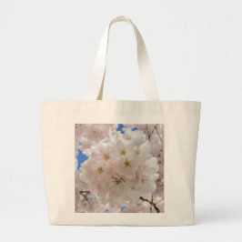 Roze bloesems. grote tote bag