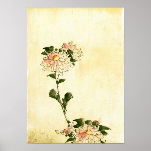Roze bloesems, Hokusai Japans Kunstwerk Poster (Voorkant)