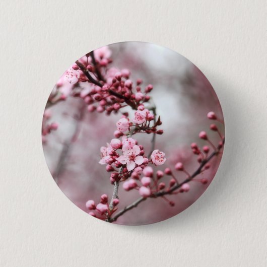 Roze bloesems in Lentfoto Ronde Button 5,7 Cm (Voorkant)