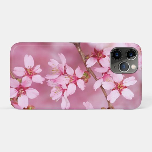 Roze bloesems iPhone Case (Achterkant (horizontaal))
