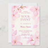 Roze bloesems  kaart (Voorkant)