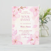 Roze bloesems  kaart (Staand voorkant)