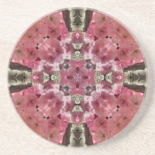 Roze bloesems Kaleidoscoop Floral Onderzetter