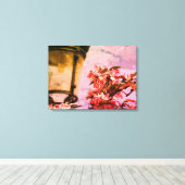Roze Bloesems, Lamp Acryl Wandkunst Canvas Afdruk (Insitu (Houten vloer))