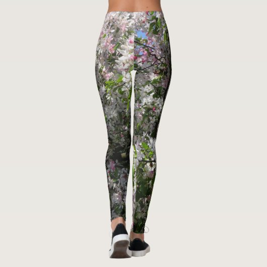 Roze bloesems Leggen Leggings (Achterkant)