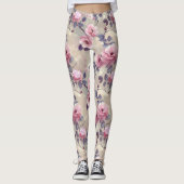 Roze Bloesems Leggings (Voorkant)