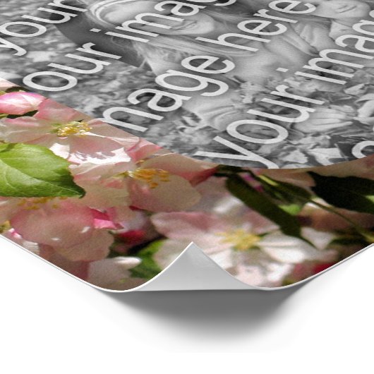 Roze bloesems Lijst Creëer Uw eigen foto Poster (Hoek)