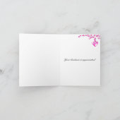 Roze bloesems met hart Hartelijk dank Bedankkaart (Binnen)