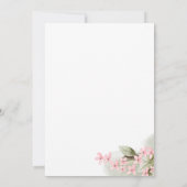 Roze Bloesems Mountain Wedding Kaart (Achterkant)