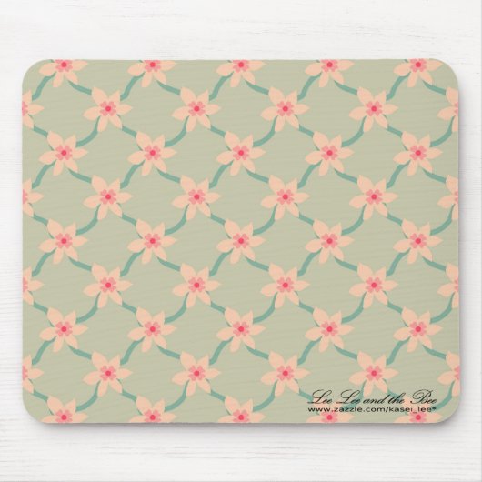 Roze bloesems, muismat (Voorkant)