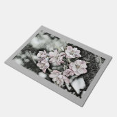  roze bloesems op een tak deurmat (Schuin)