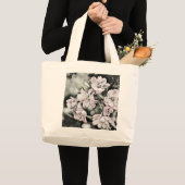  roze bloesems op een tak grote tote bag (Voorkant (product))