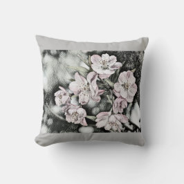  roze bloesems op een tak kussen