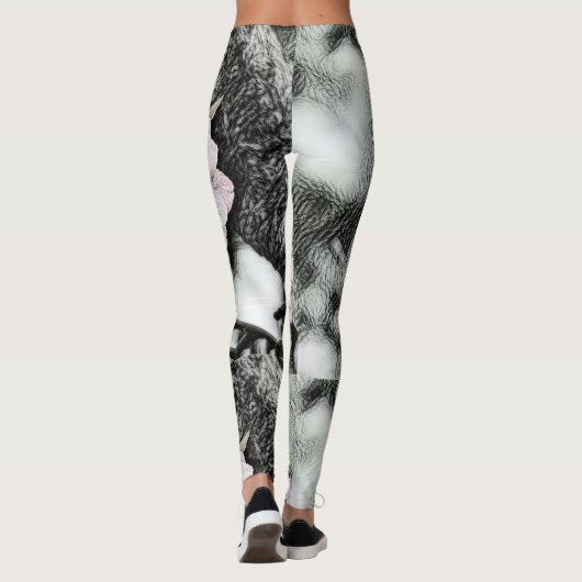  roze bloesems op een tak leggings (Achterkant)