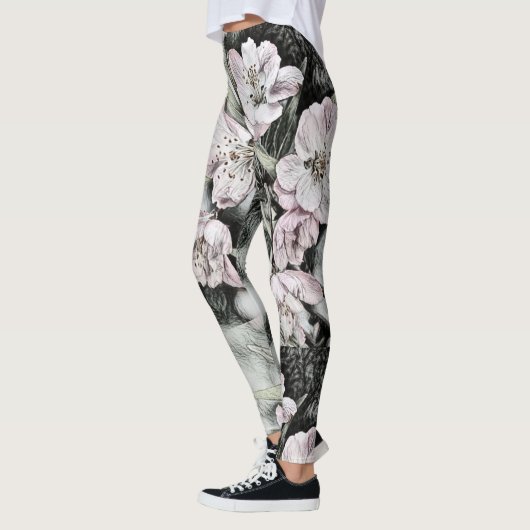  roze bloesems op een tak leggings (Links)