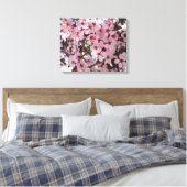 Roze bloesems op sierbloemen canvas afdruk (Insitu (Slaapkamer))