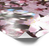 Roze bloesems op sierbloemen foto afdruk (Hoek)