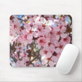 Roze bloesems op sierbloemen muismat (Met muis)