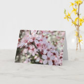 Roze bloesems Red Stems. Kaart (Gele Bloem)