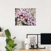 Roze bloesems Red Stems. Poster (Thuiskantoor)