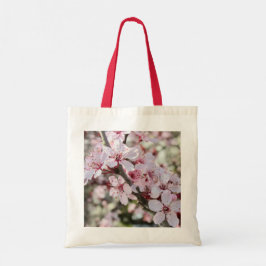 Roze bloesems Red Stems. Tote Bag