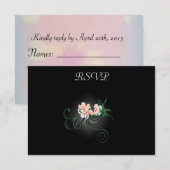 Roze bloesems RSVP Kaartje (Voorkant / Achterkant)