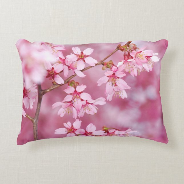 Roze bloesems Sierkussen Accent Kussen (Voorkant)