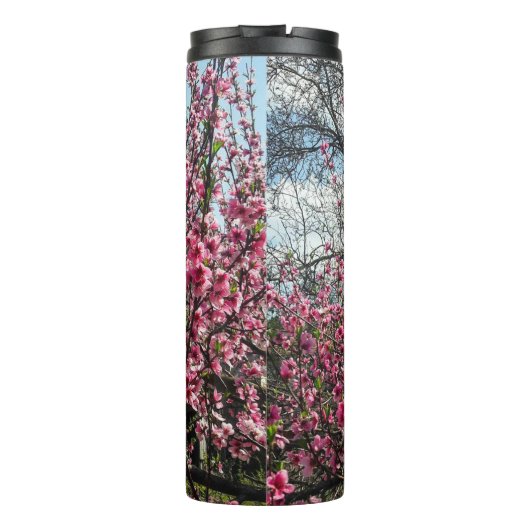 Roze bloesems Spring Tumbler Thermosbeker (Achterkant)