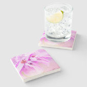  roze bloesems stenen onderzetter (Zijkant)