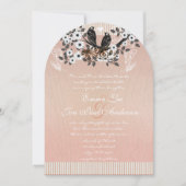 Roze bloesems  Tortelduifjes Weddenschap Kaart (Voorkant)