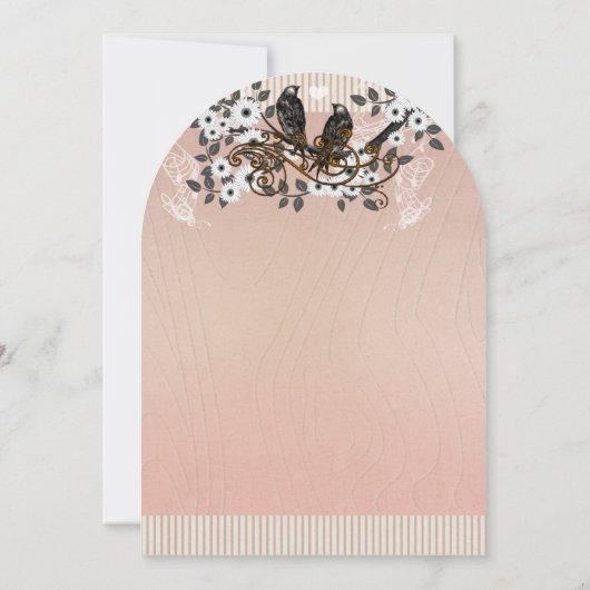 Roze bloesems Tortelduifjes Weddenschap Kaart (Achterkant)