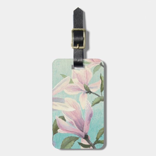 Roze bloesems uit het zuiden bagagelabel (Voorkant verticaal)