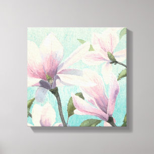Roze bloesems uit het zuiden canvas afdruk