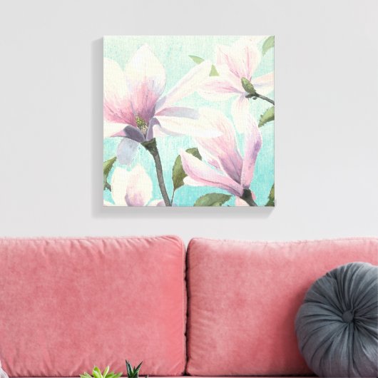 Roze bloesems uit het zuiden canvas afdruk (Insitu (Woonkamer))