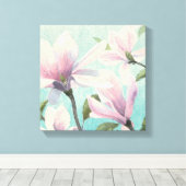 Roze bloesems uit het zuiden canvas afdruk (Insitu (Houten vloer))