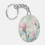 Roze bloesems uit het zuiden sleutelhanger (Voorkant Links)
