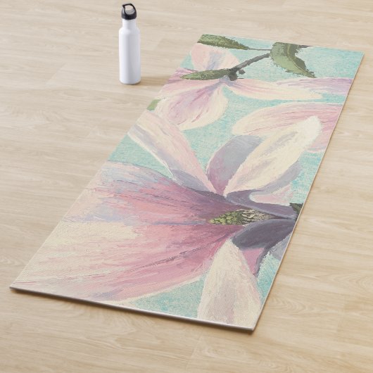 Roze bloesems uit het zuiden yogamat (In situ)