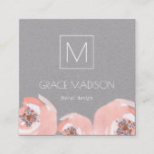 Roze bloesems vierkante visitekaartje (Voorkant)