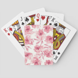 Roze Bloesems Waterverf Luchtige Bloemen Pokerkaarten