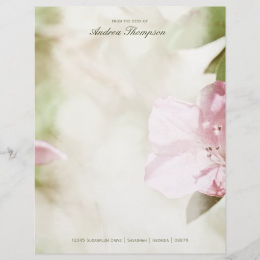 Roze bloesems Weddenschap Letterhead (Voorkant)