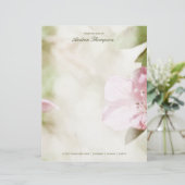 Roze bloesems Weddenschap Letterhead (Staand voorkant)
