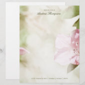 Roze bloesems Weddenschap Letterhead (Voorkant / Achterkant)