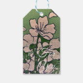 Roze Bloesemwaterval  Cadeaulabel (Voorkant)