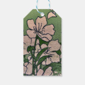 Roze Bloesemwaterval  Cadeaulabel (Achterkant)