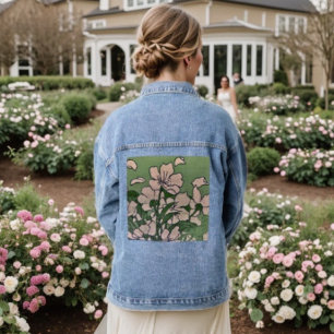 Roze Bloesemwaterval Denim Jacket